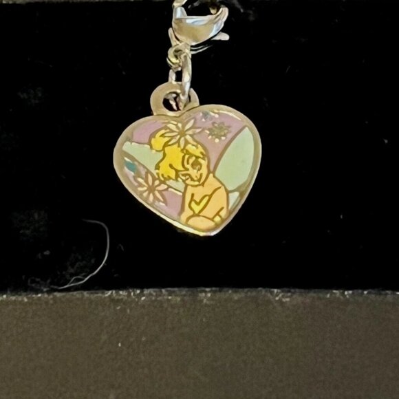 Vintage Disney Tinker Bell Tinkerbell Charm Disneyana Fairy Heart Zipper Pull - Picture 4 of 8